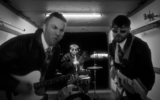 Eytan Peled, left, Hen Cordova and Aviv Barenholtz of Temper City, a new indie band with a hit they dropped on TikTok and Spotify in February 2026 (YouTube screenshot)